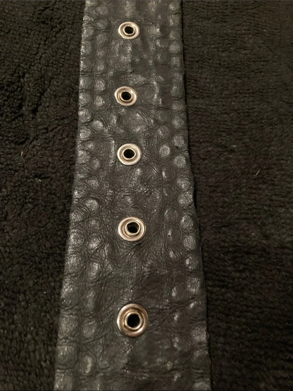 Vintage Black Leather Studded Belt with Silver-Tone Buckle
